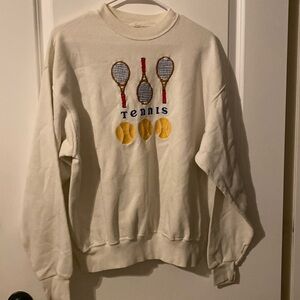 Vtg tennis embroidered crewneck